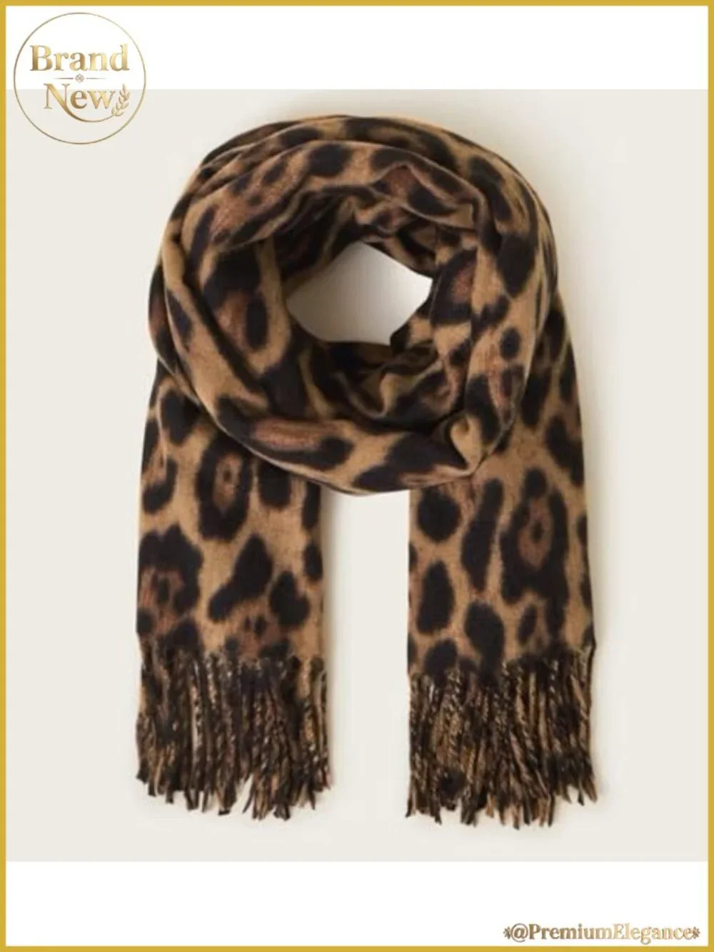 Leopard Print Winter Scarf Shawl Wrap Large Thick Polyester Neck Warmer